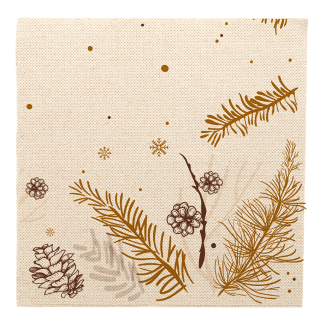 SERVIETTES DOUBLE POINT OUATE | WINTER | 40x40CM