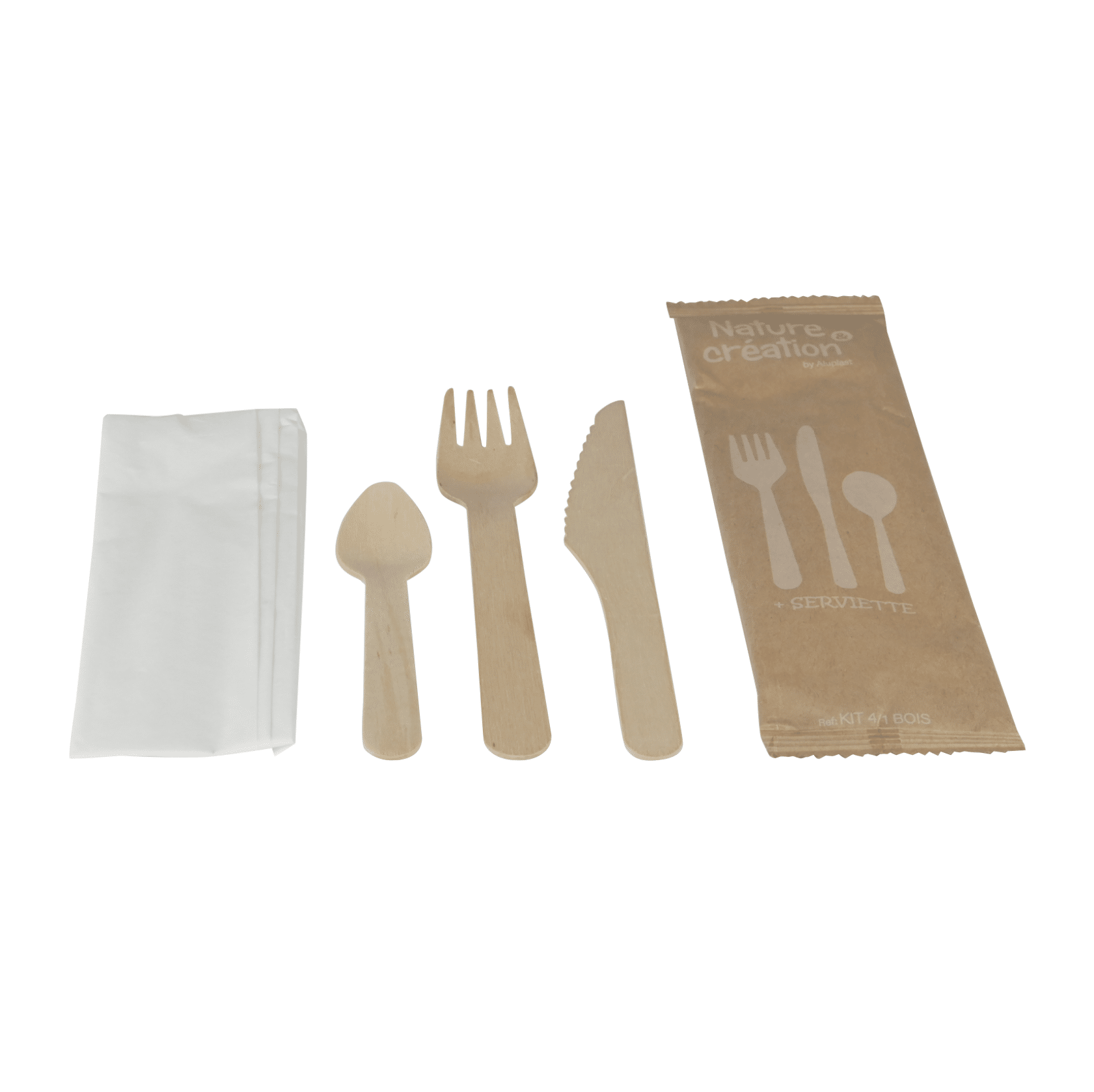 KIT COUVERT 4/1 FOURCH. COUT. CUILL. SERVI. | BOIS