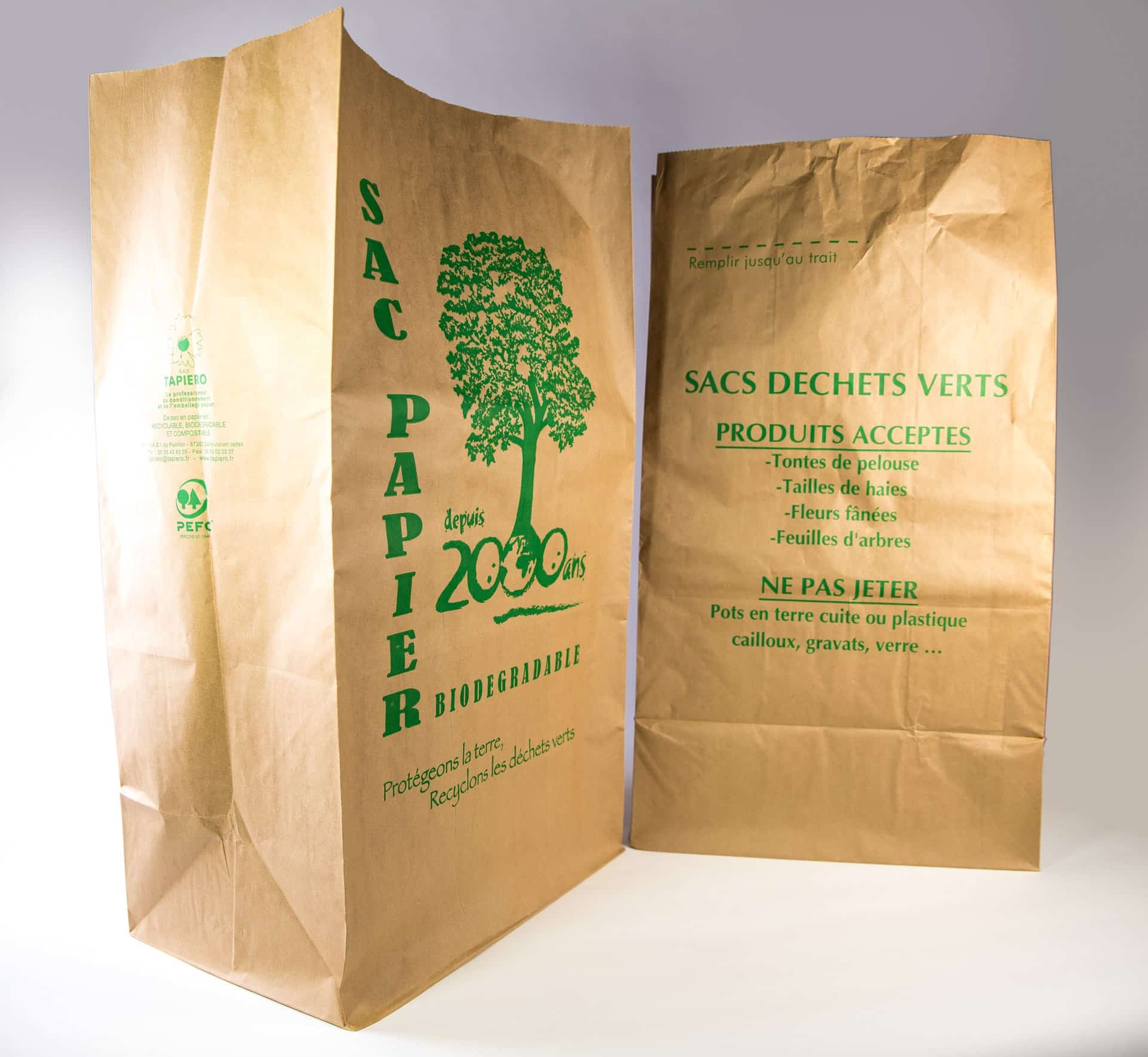 SAC BIODECHETS KRAFT | 3 SOUFFLETS RENFORCE | 125L