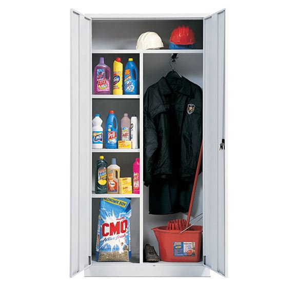 ARMOIRE D'ENTRETIEN MONOBLOC 2 PORTES | GRIS