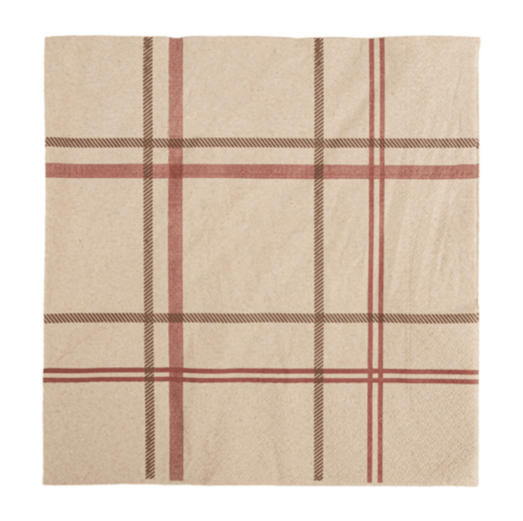 SERVIETTES OUATE ECOLABEL | TARTAN | 40x40CM