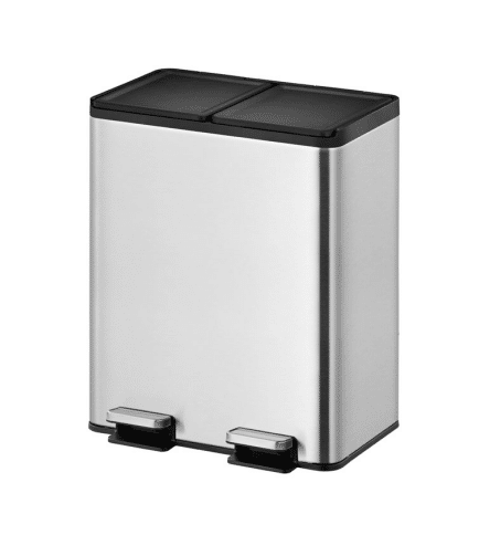 POUBELLE DOUBEL FLUX | INOX MAT | 2x20L