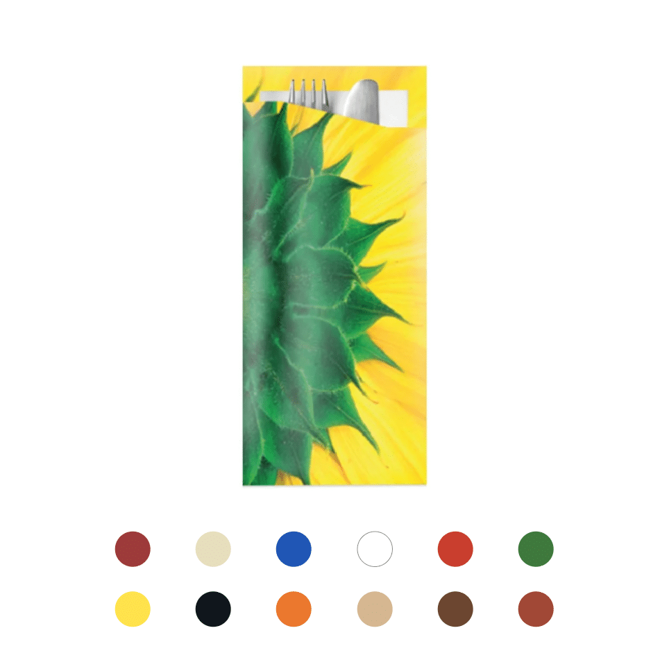 POCHETTE SERVIETTE TOP 3P | TOURNESOL | 33x33CM