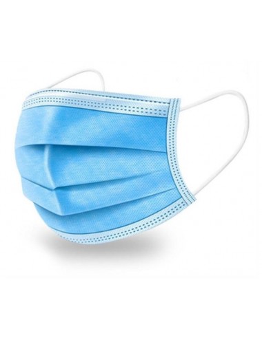MASQUE HYGIENE 3 PLIS PP - BARETTE NASALE - BLEU