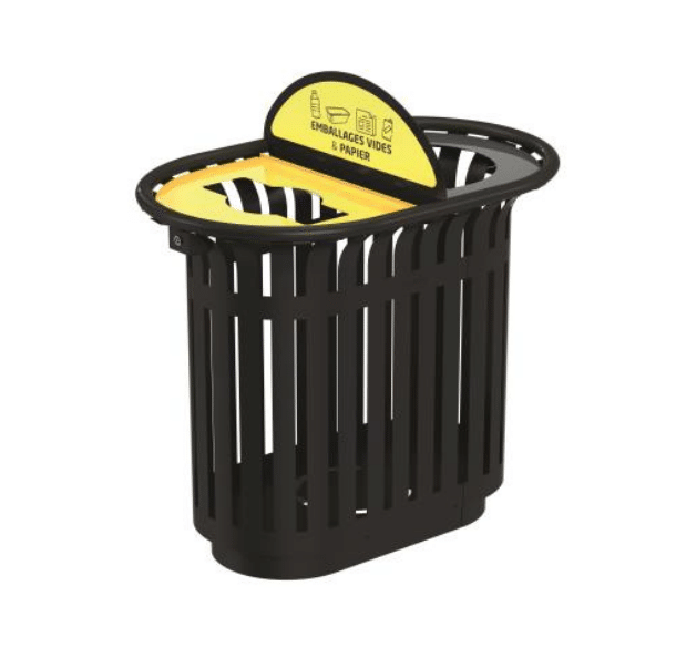 POUBELLE TULIPE 2 FLUX 2X60L | GRIS MANGANESE